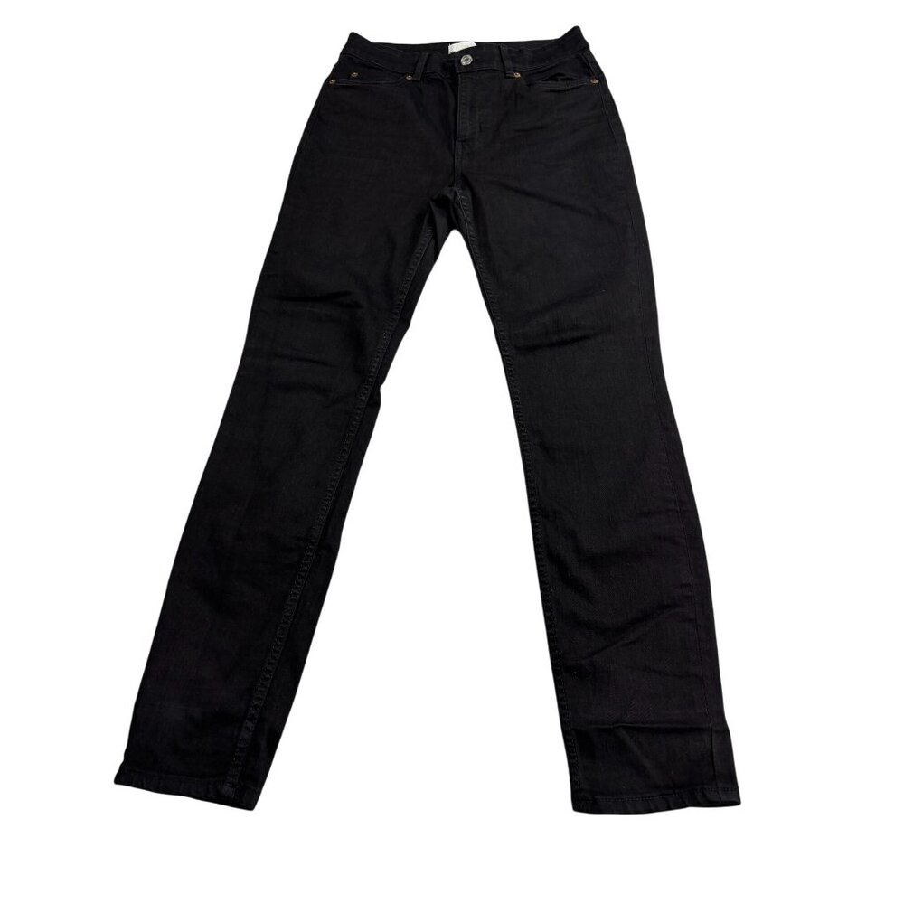 H&M Womens Black Denim Straight-Leg Jeans Size 8